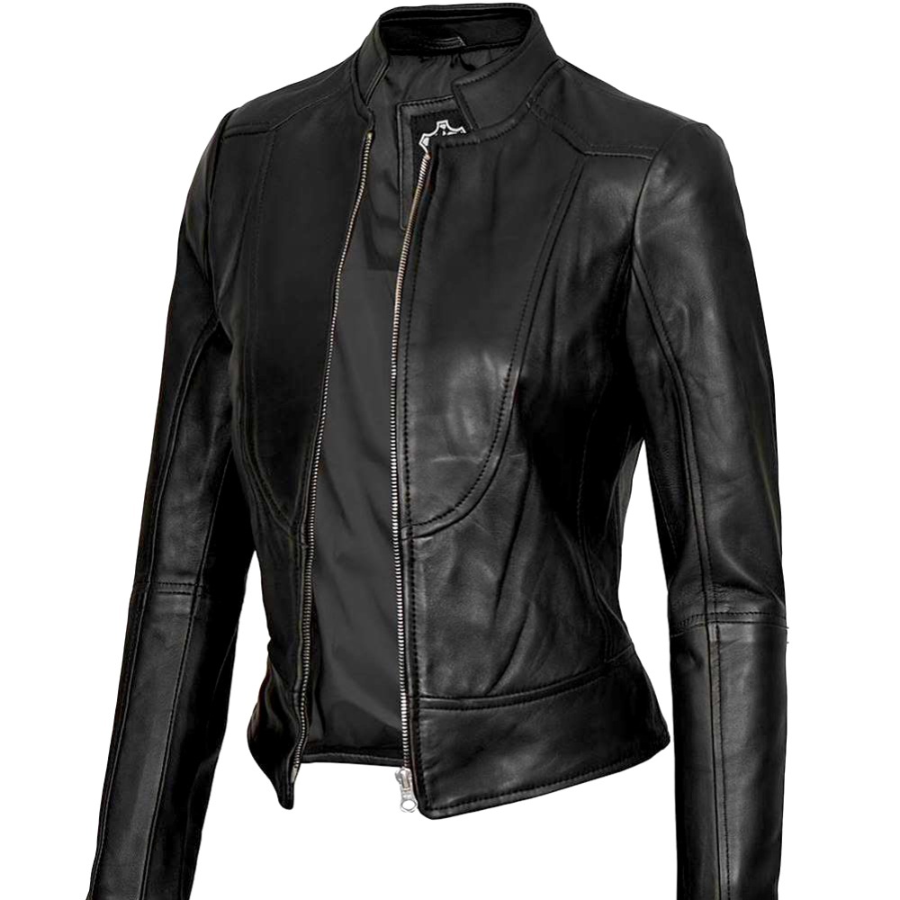 Faux Leather Jacket Black size large